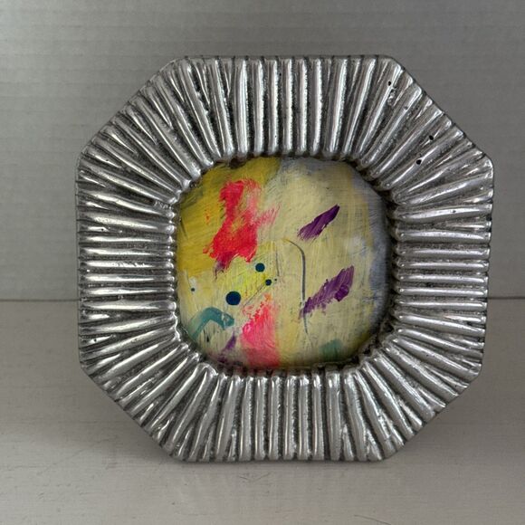 Beautiful Mexican Pewter Frame A Work Of Art To Showcase Your Art Opening 3”x3” - Picture 2 of 8